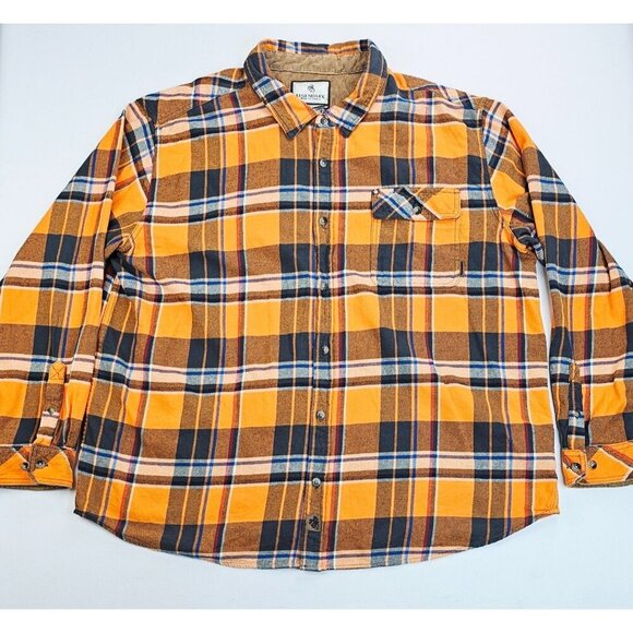 Legendary Whitetails Size 3XL Men's Orange Plaid Flannel Buck Camp Long Sleeve - Picture 1 of 13